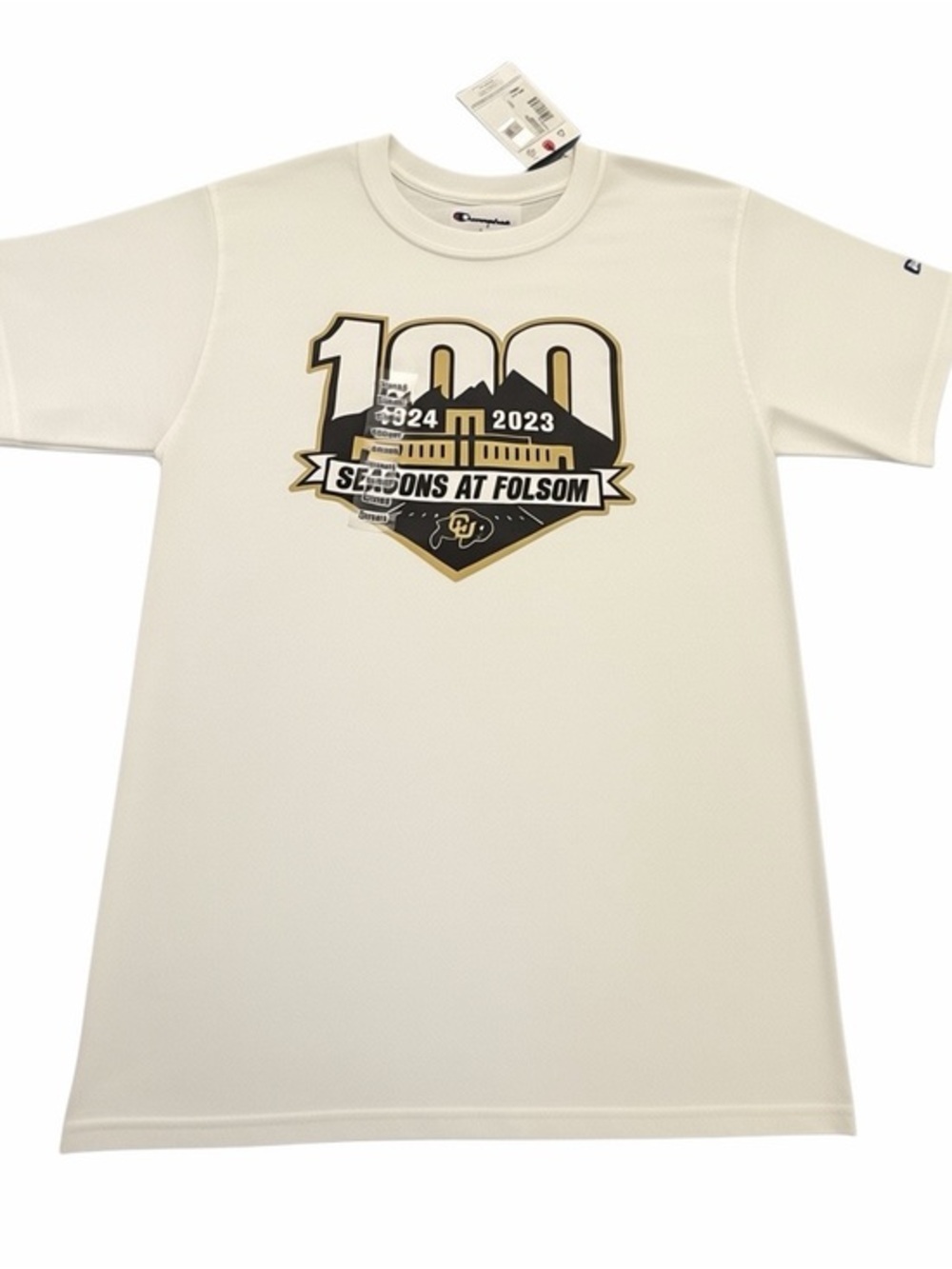 Colorado University Buffaloes white T Shirt Men’s small 100 Seasons at Folsom